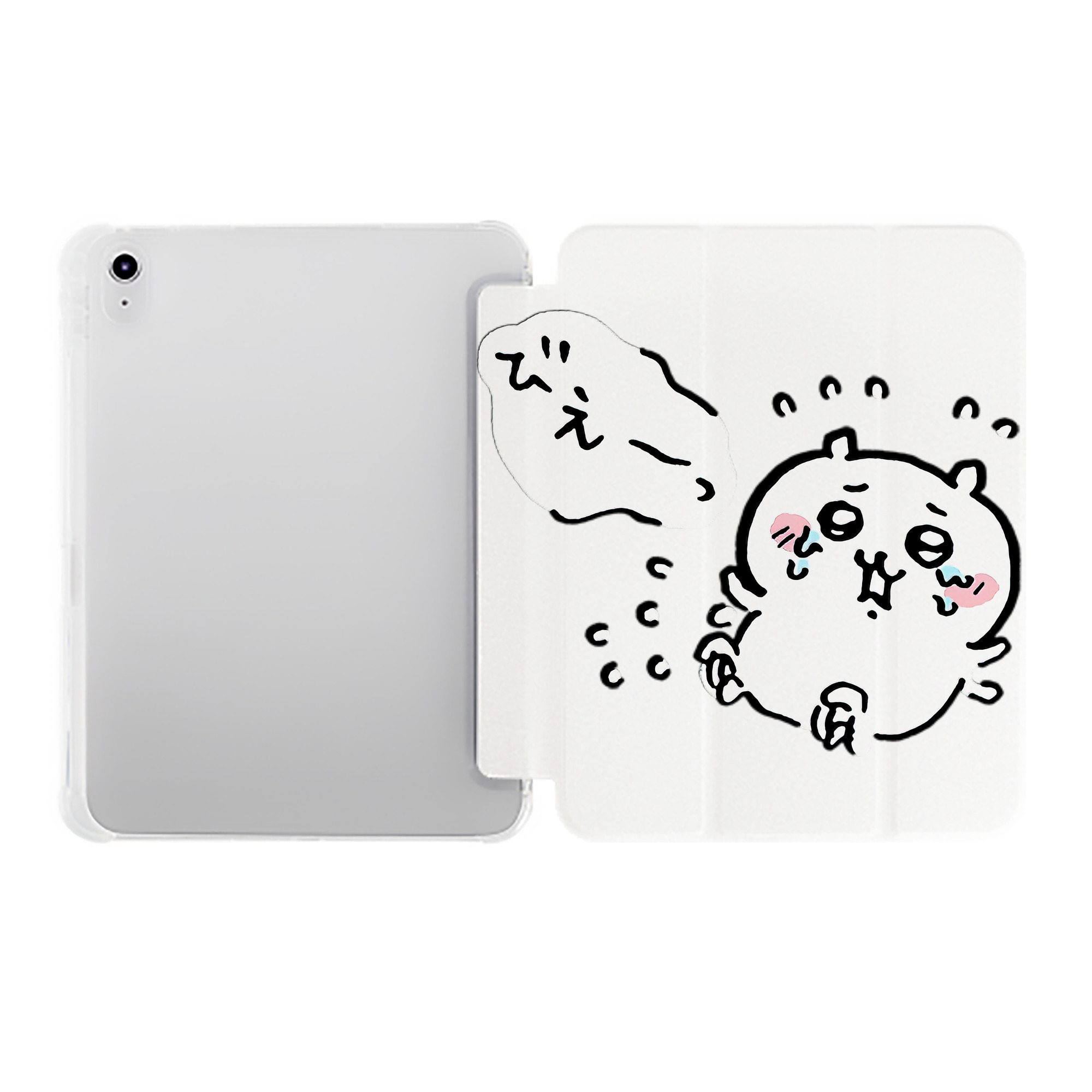 （画像用） ちいかわ ちいかわ Chii-kawa chiikawa IPad ケース ペン収納付き 三つ折りスタンド PUレザー×シリコン 対応機種9.5/10.5/10.9インチ